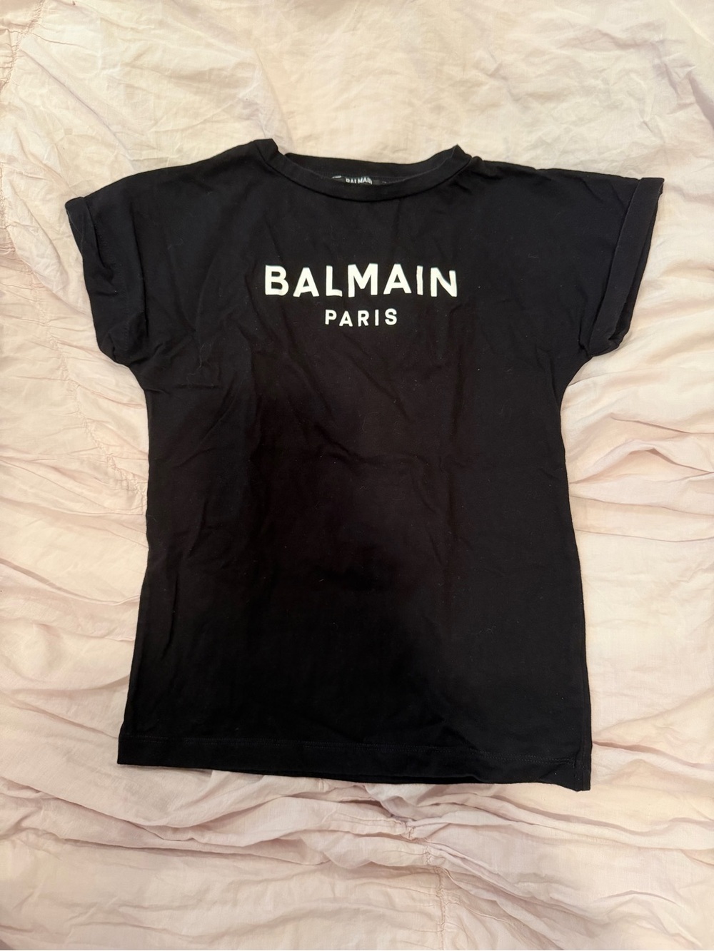 Balmain Black Logo Tee with Center Label